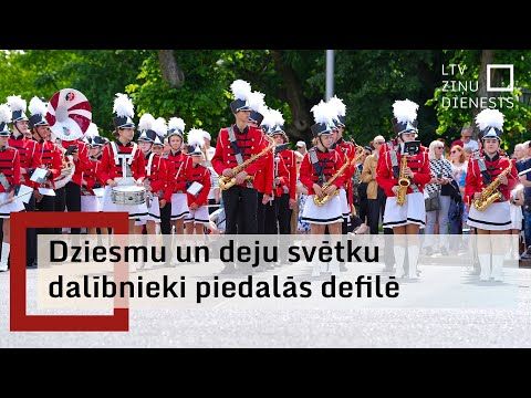 Jaunieši no visas Latvijas pie Brīvības pieminekļa piedalās defilē programmā