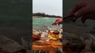 "Tea, Simit, and the Sound of the River ☕🌊"#shorts #nature #tea #simit