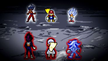 Mario, Sonic & Goku Vs Luigi, Shadow & Vegeta | Sprite Animation