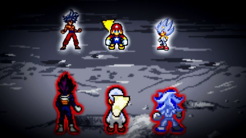 Mario, Sonic & Goku Vs Luigi, Shadow & Vegeta | Sprite Animation