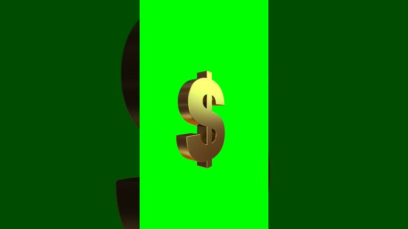 Green Screen Animated Golden Dollar Sign #dollarsign #dollar #greenscreen #shorts