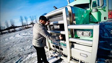 Дальнобой США.. Гололед в Миннесоте.. Бампер за $5000..