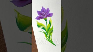 💜🫶🎨🌺Simple PURPLE flower painting using acrylic paints 🎨🫶🌿 #flowerpainting #shorts #art