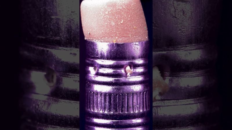 Drilling a Pencil Eraser Close Up