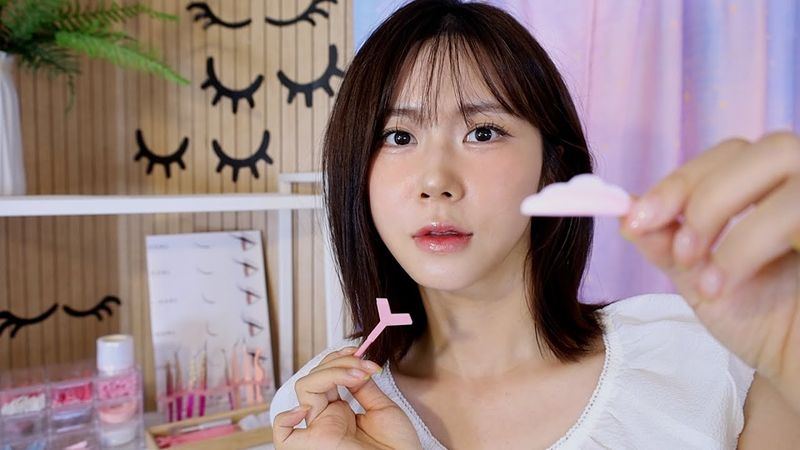 ASMR.sub밤에만 열리는 속눈썹펌 샵🌙| 잔잔한 대화 | 사부작 리얼한 케어소리 | Night Only Lash Perm Shop