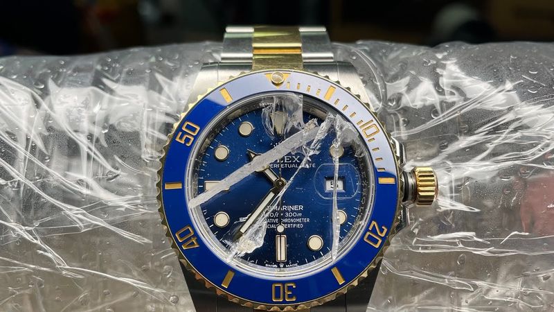 When your ROLEX Two-Tone Blue SUBMARINER breaks its SAPPHIRE...