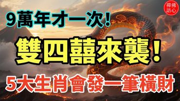 9萬年才一次！雙四囍來襲！5大生肖會發一筆橫財，打開一路旺旺旺！