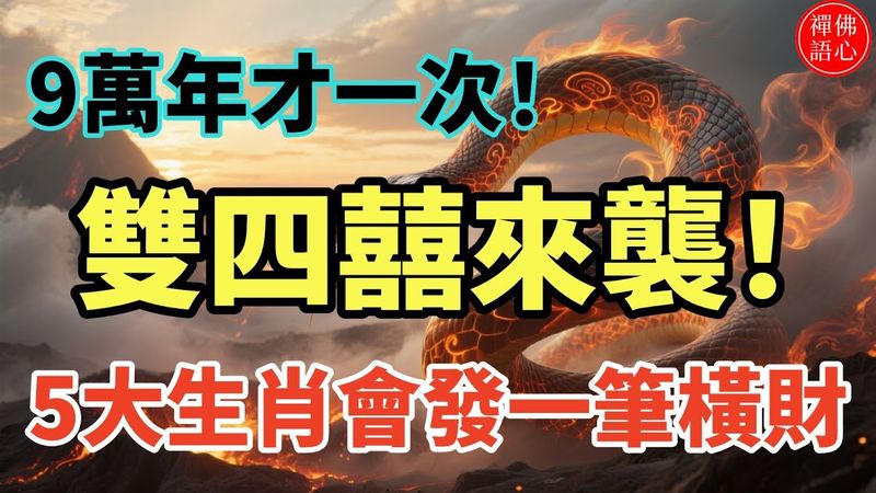 9萬年才一次！雙四囍來襲！5大生肖會發一筆橫財，打開一路旺旺旺！