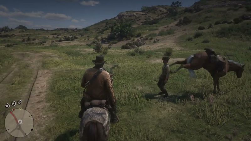 Red Dead Redemption 2 - Stranger gets killed by horse!