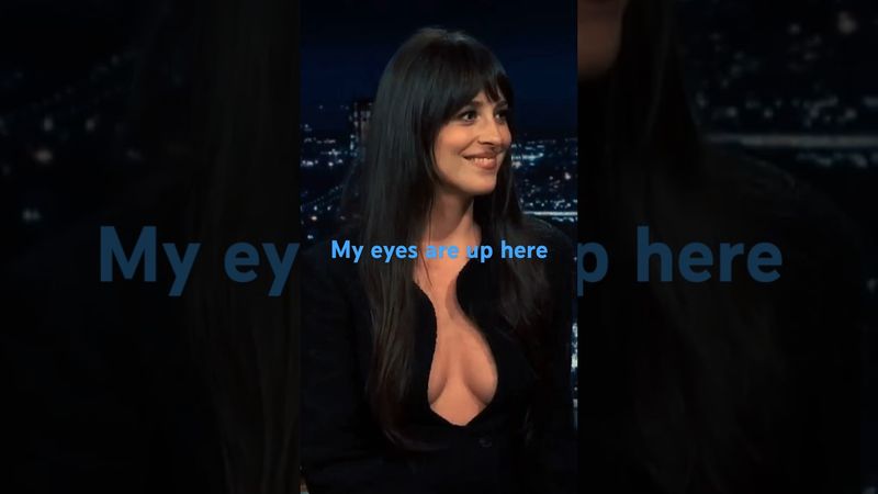 Jimmy Fallon Couldn’t Stop Looking 👀#JimmyFallon #DakotaJohnson #FallonTonight #CelebrityShorts