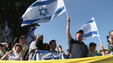 Arrest during London demonstration calling for the release of hostages held in Gaza | AFP
