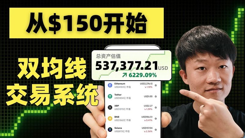 2026年加密货币第一桶金，双均线交易系统教学｜制式化开仓/平仓步骤，不需要会技术分析，K线图上所见即所得，止盈止损一目了然（免责声明：非投资建议。Not financial advice.）