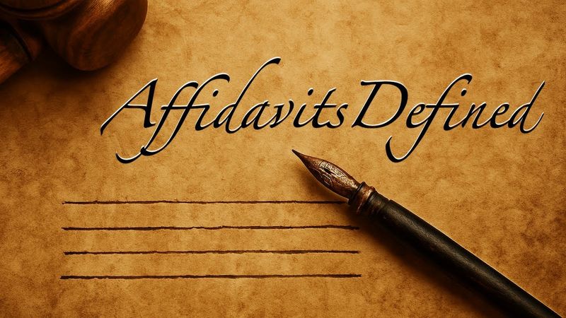 Affidavits - The Life Blood of the Legal and Commercial World