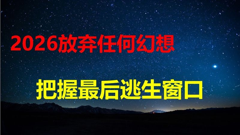 房价暴跌危害才刚开始，系统级风险全面爆发，信心和预期坍塌，结构性死亡不可逆；2026年，是放弃任何幻想，逃生最后窗口期。