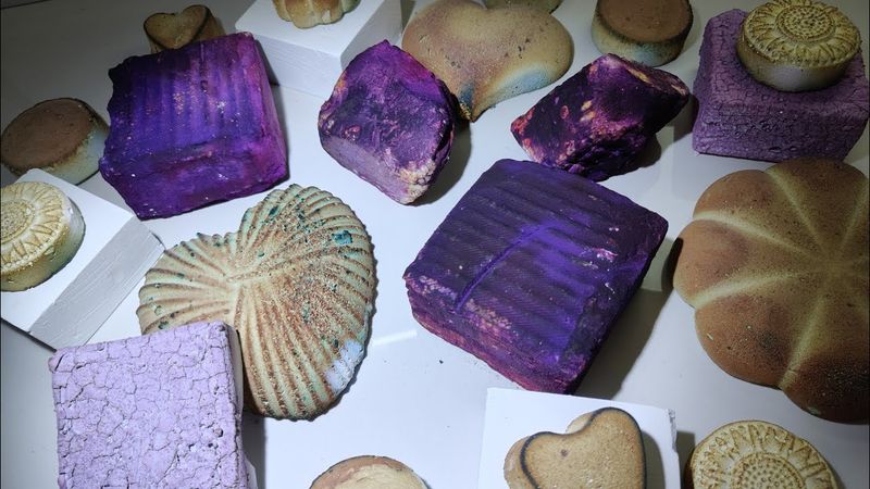 Large piece of chalk丨Dyed irregular chalk blocks丨自制粉笔ASMR