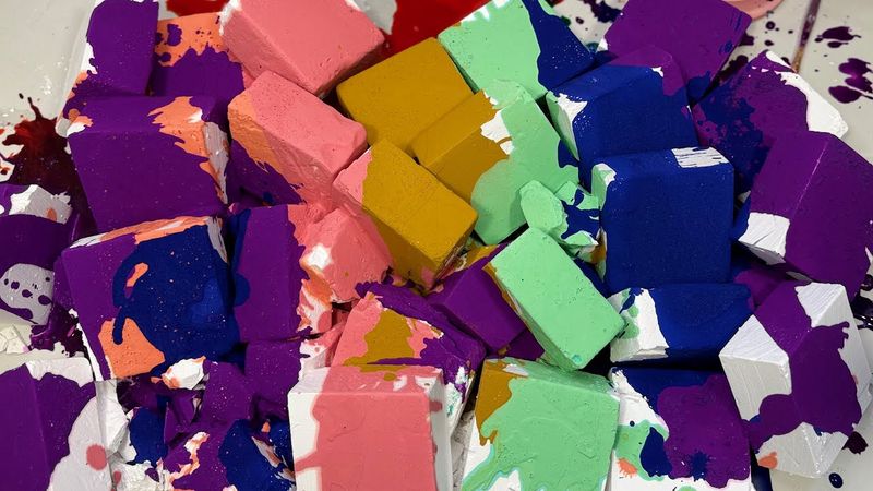 20K🎉 Subscribers YT Thank You  | Vivid Cornstarch Past  Topped Soft Blocks| Oddly Satisfying