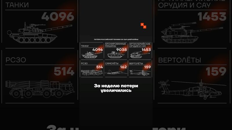 Потери России и Украины за 1269 дней полномасштабной войны