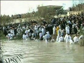 Поворот реки Иордан вспять на Крещение