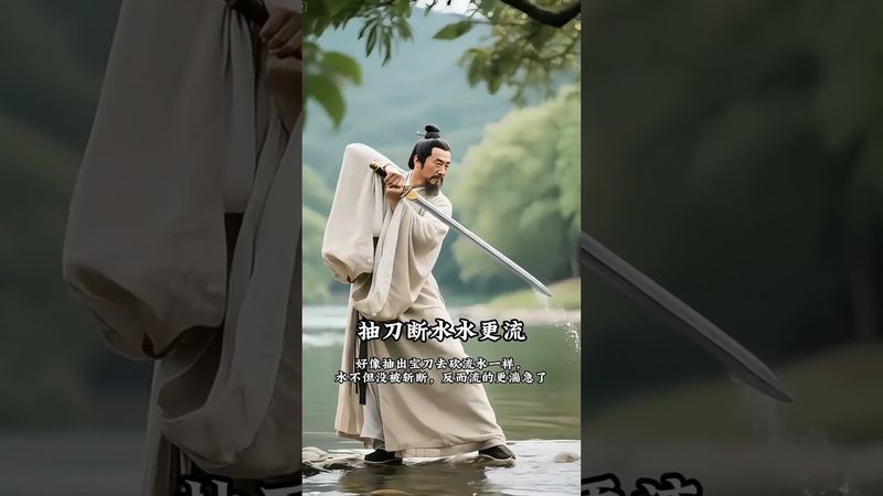 李白 《宣州谢朓楼饯别校书叔云》 本诗以豪放笔调写尽人生悲喜，李白借饯别之景，倾泻怀才不遇的苦闷与对自由的向往。#正能量 #古诗词 #国学文化 #李白 #古诗 #古風 #人生感悟 #人间清醒