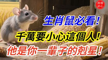 生肖鼠必看！千萬要小心這個人！他是你一輩子的剋星！遇見了最好遠離！否則會影響自己的運勢！