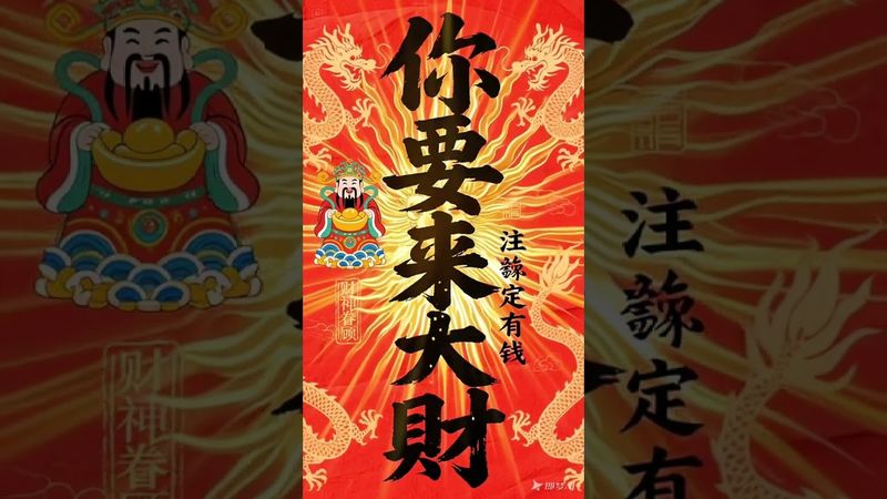 《你要来大财》接了！转发！恭喜发财！#正能量 #手机壁纸 #手机屏保 #壁纸 #国学文化 #道家文化 #民间文化 #转运 #发财 #聚财