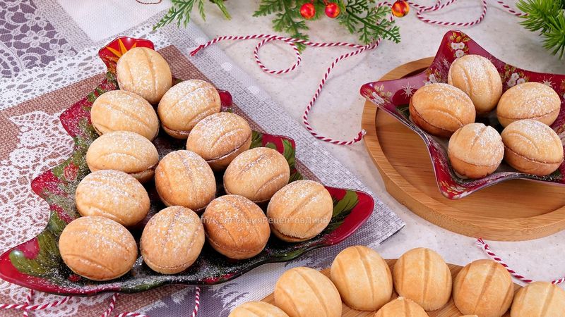 🎄”Орешки”- Самое Популярное Новогоднее Печенье!🌟 3 рецепта Песочного теста для Печенья “Орешки”🌰🌰🌰