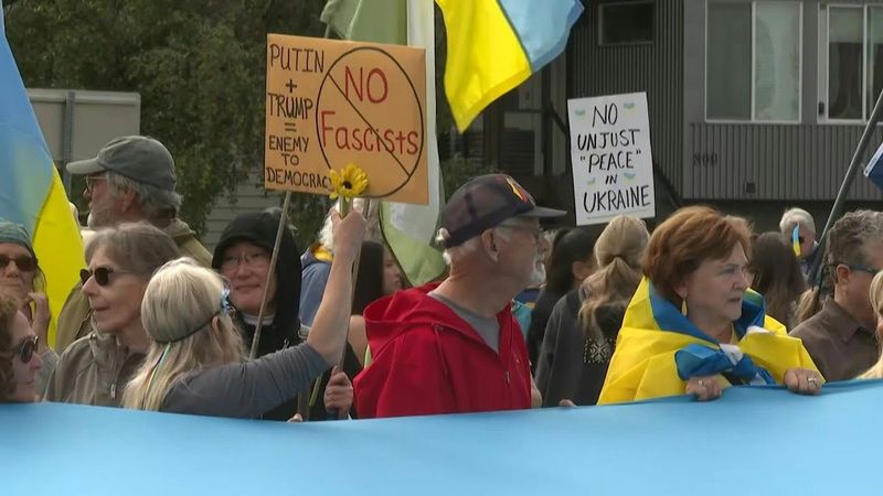 Rally in support of Ukraine in Alaska as Trump-Putin hold summit | AFP