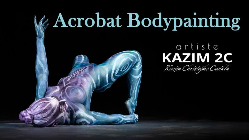 Intimate bodypainting scenes of a French dancing acrobat