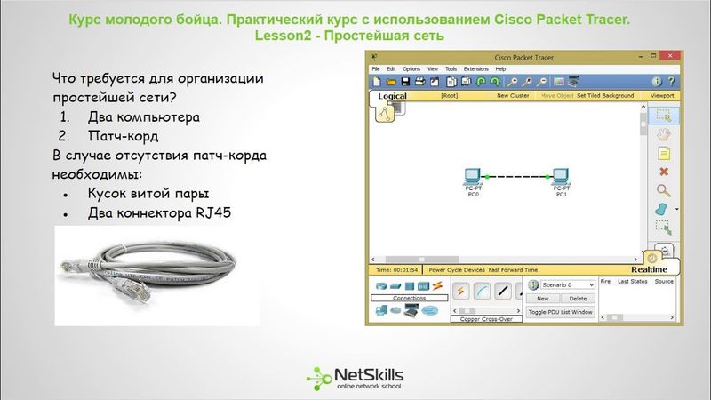2.Видео уроки Cisco Packet Tracer. Курс молодого бойца. Простейшая сеть