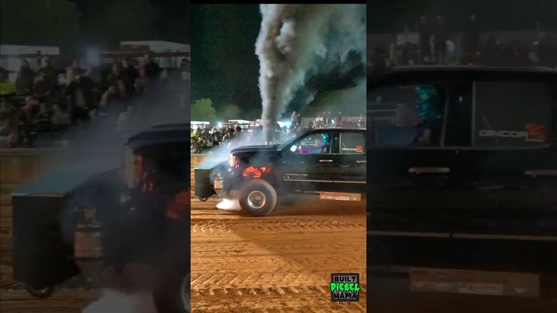The "Evil Diesel" Screaming RED Hot Duramax powered Super Stock Diesel Pulling Truck