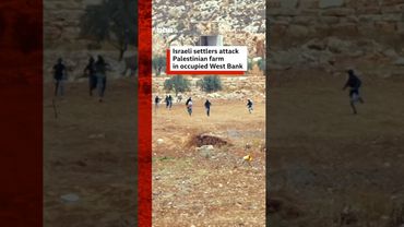 Moment Israeli settlers attack Palestinian farmland in West Bank. #BBCNews