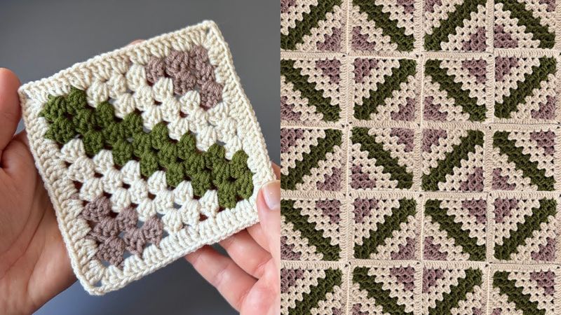 Как связать красивый мотив крючком от угла