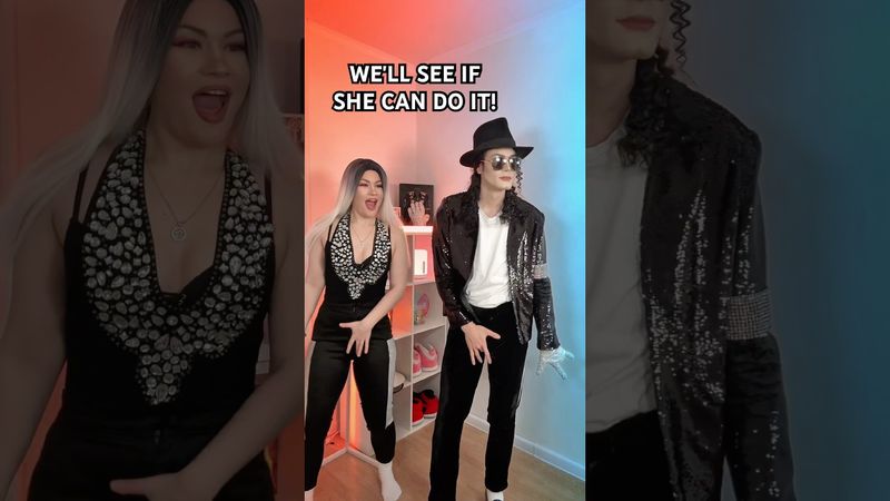 Vamos ver se ela consegue! 😅 #casal #dança #engraçado #michaeljackson