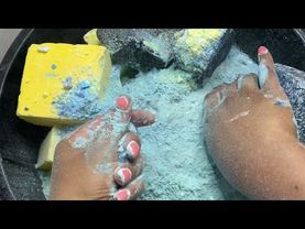 Yellow and Blue-ish Purple Crispy Dyed Gym Chalk Crush