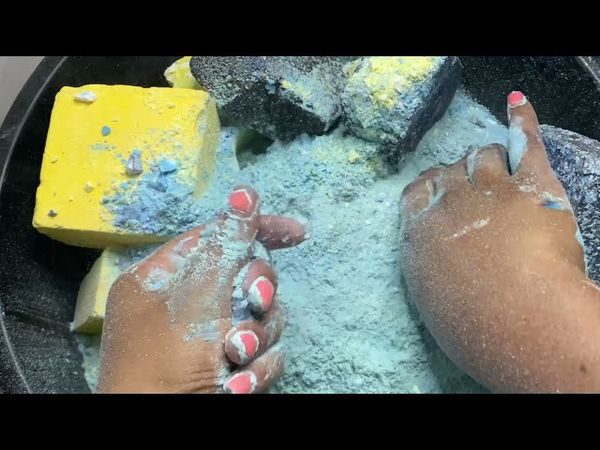 Yellow and Blue-ish Purple Crispy Dyed Gym Chalk Crush