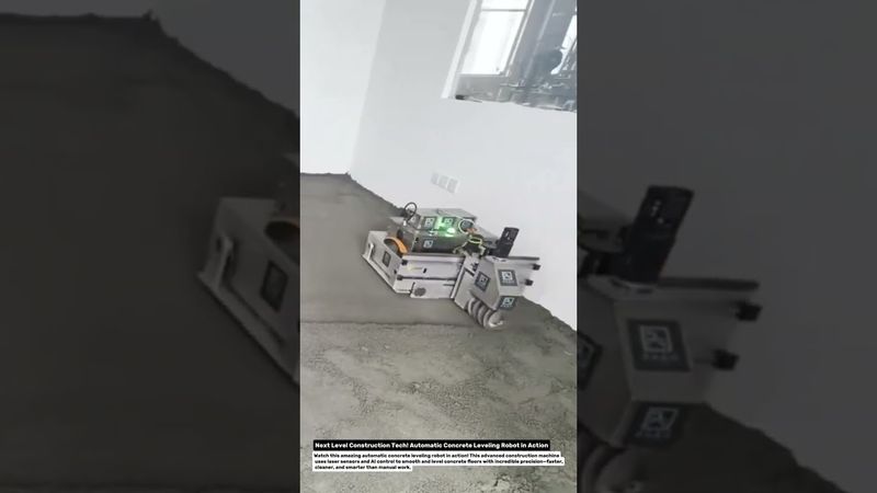 Next Level Construction Tech! Automatic Concrete Leveling Robot in Action.