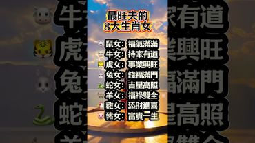 最旺夫的8大生肖女，你上榜了嗎？ #生肖 #正能量 #運勢 #十二生肖