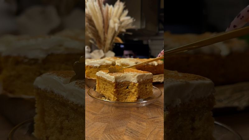 Быстрый тыквенный пирог к чаю с кофейным кремом 🤌🏽✨ #рек #рекомендации #рецепт #рецепты