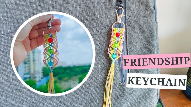 DIY Macrame Friendship keychain.