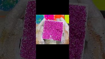 Crunchy Block with Pink Glitter #oddlysatisfying #crushingtime #satisfying #relax #dusty #strudel