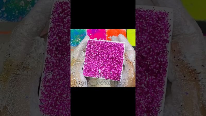 Crunchy Block with Pink Glitter #oddlysatisfying #crushingtime #satisfying #relax #dusty #strudel