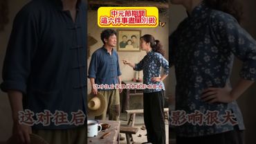 中元節/孟蘭節期間這六件事盡量別做！ #中元節 #鬼月禁忌 #民俗文化 #生活智慧 #祖宗智慧