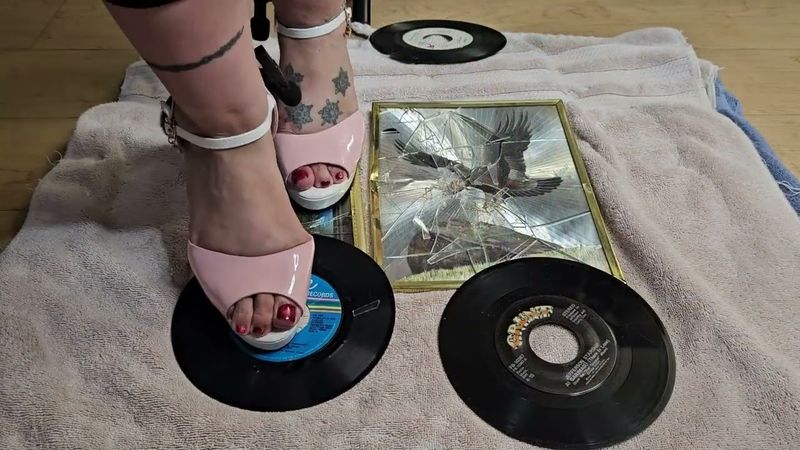 Cute Pink Spike Heels Crush Glass Pictures