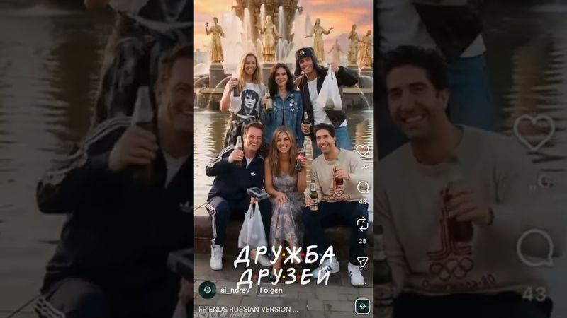 Сериал «Друзья» на советский лад. #shorts #ии #сериал #юмор