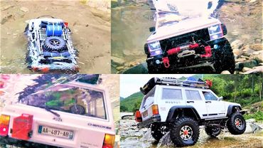 RC Car XtraSpeed SCX10 Jeep Cherokee Rock River Cross Trail Ride