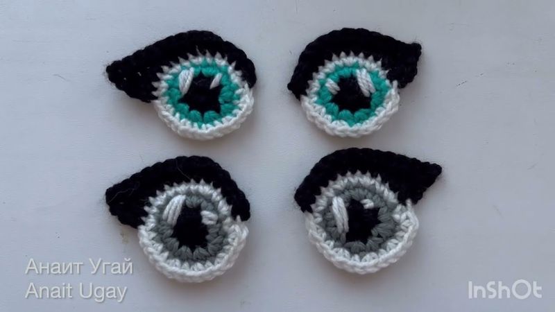 Как вязать глаза с ресницами крючком. Амигуруми мастер класс мк