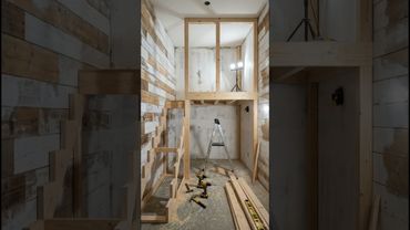 Building a giant custom loft bed in a tiny narrow room! 🤯 From hoarder mess to wood heaven....🤤🌲