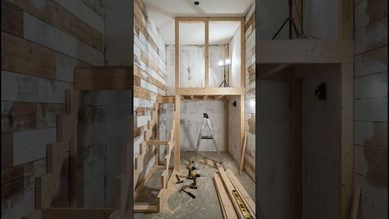 Building a giant custom loft bed in a tiny narrow room! 🤯 From hoarder mess to wood heaven....🤤🌲