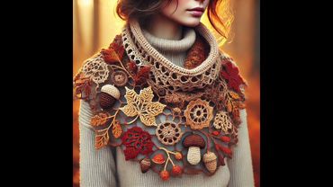 Шарфи, коміри осінньої тематики. ШІ. #крючком #гачком #crochet #шарф