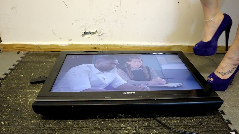 Sony TV Crush in Purple Suede Platform High Heels (Teaser)